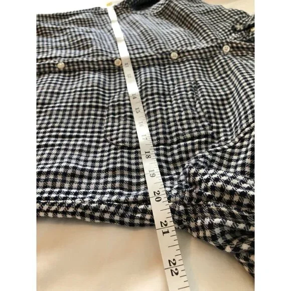J.Crew Mens Slim Double-Weave Button Up Shirt M Navy White Gingham Cotton Preppy - Picture 6 of 7